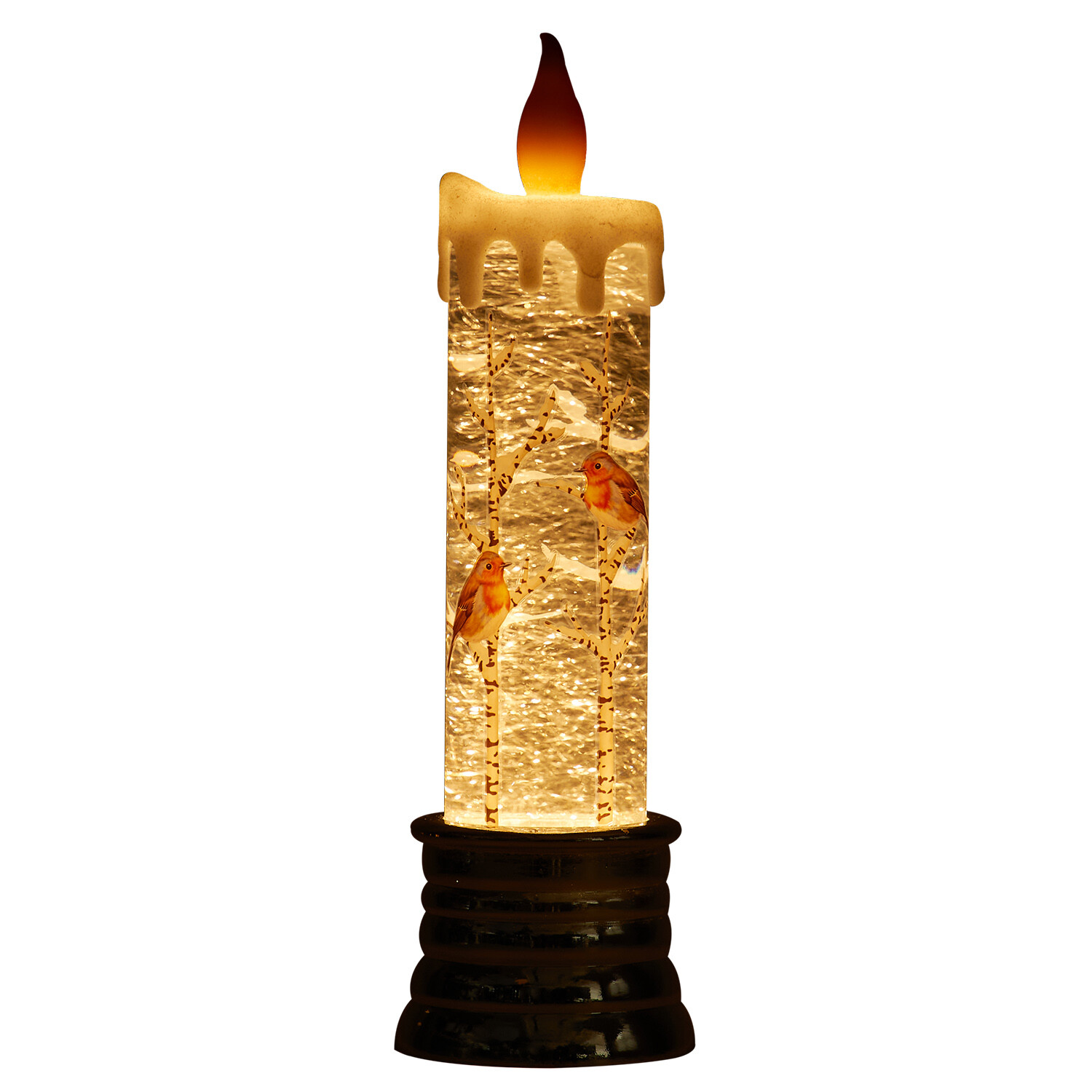 Traditional Glitter Spinning LED Candle Image 9