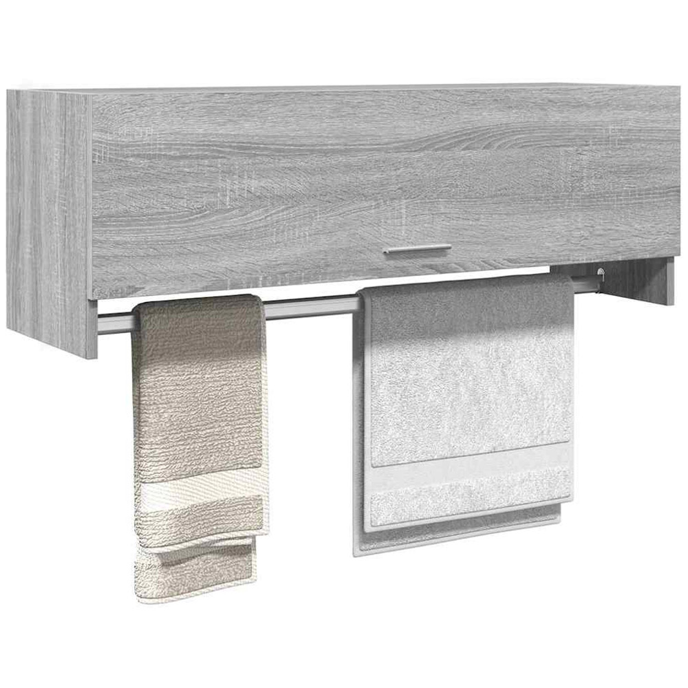 vidaXL Single Flap Door Grey Sonoma Wardrobe with Hanger Bar Image 3