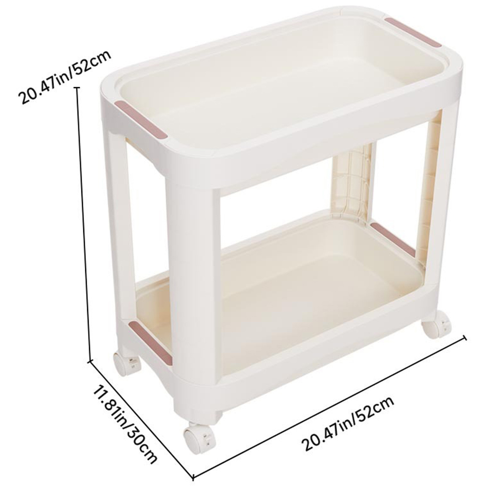 H&O Direct 2 Shelf White Storage Cart Image 5
