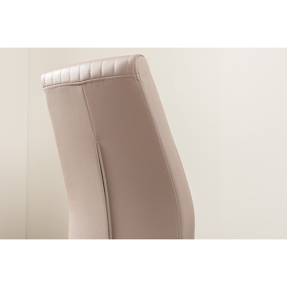 Furniturebox Molini Fontana 6 Seater Dining Set Grey Gloss Cappuccino and Chrome Image 8