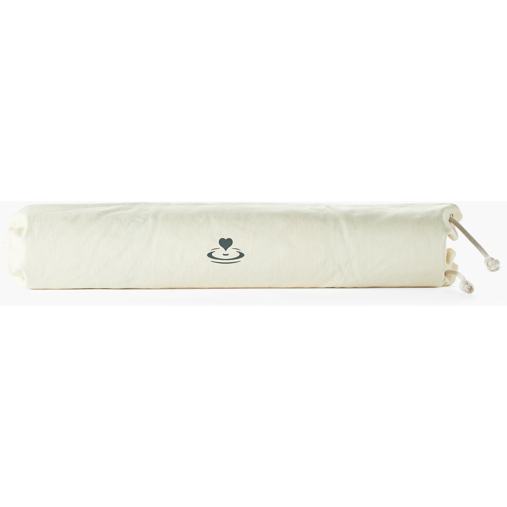 Myga Cream Cotton Yoga Mat Bag with Drawstring and Shoulder Strap Image 2