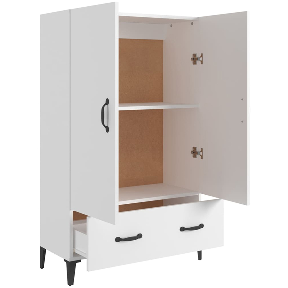vidaXL 2 Door Single Drawer White Highboard Image 4
