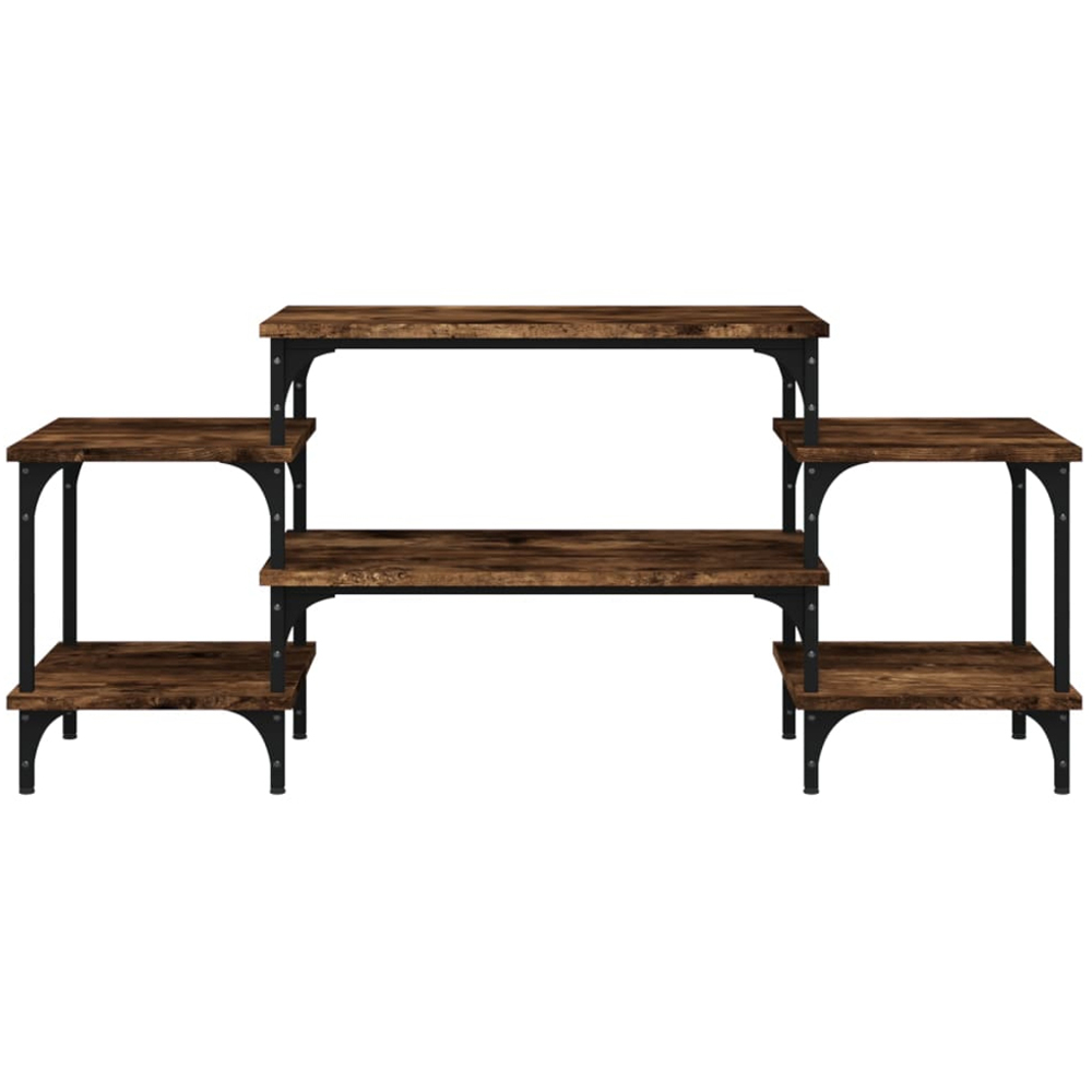 vidaXL 5 Shelf Smoked Oak Industrial Style TV Cabinet Image 5