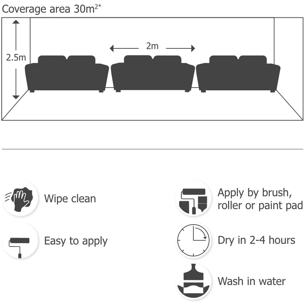 Wilko Walls & Ceilings Dusky Petal Silk Emulsion Paint 2.5L Image 7