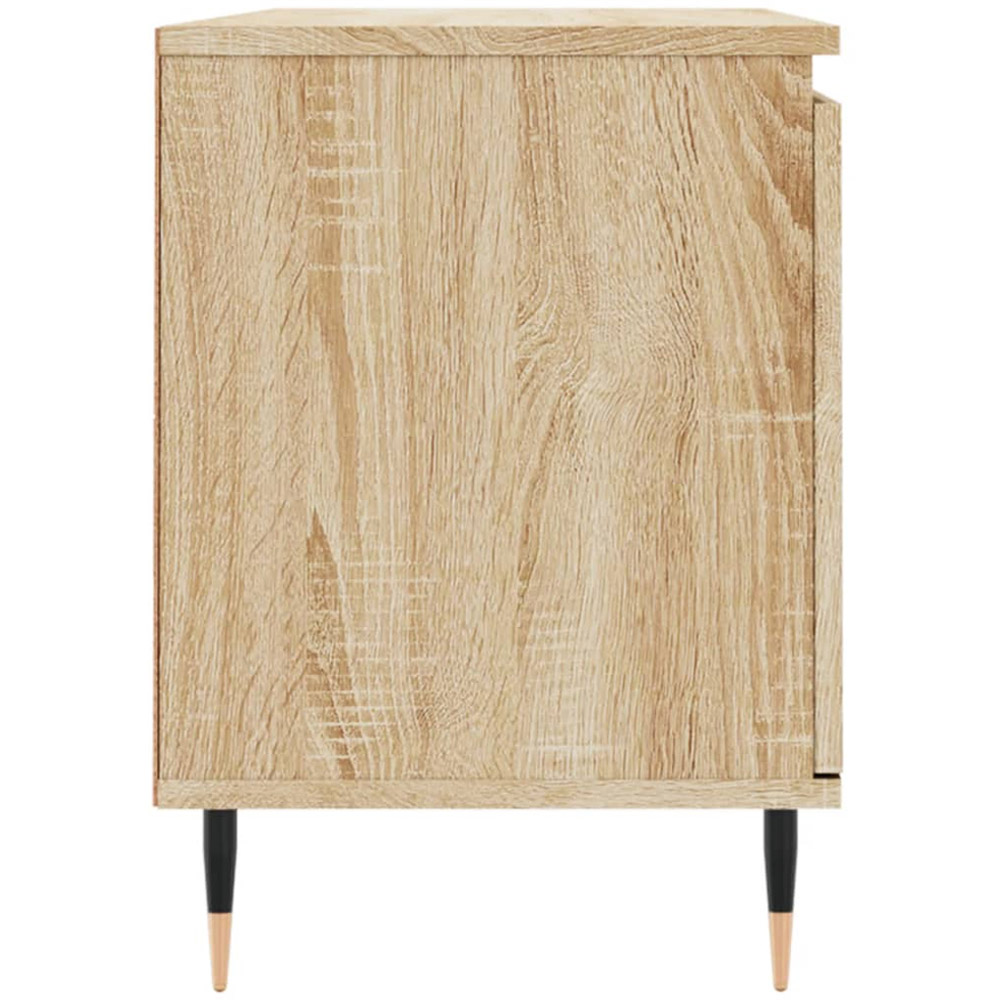 vidaXL 2 Door 2 Open Shelf Sonoma Oak TV Cabinet with Metal Legs Image 7
