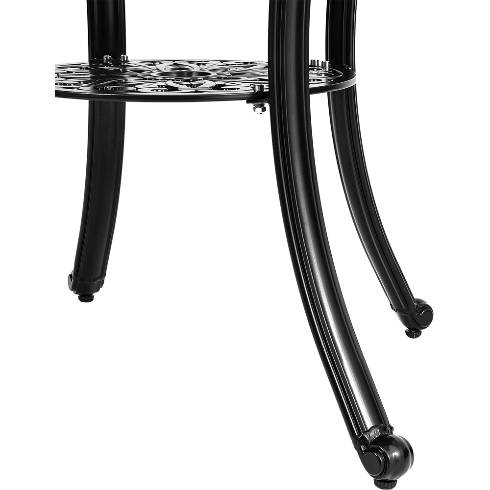 Living and Home Cast Aluminium Square Bistro Table Black Image 5