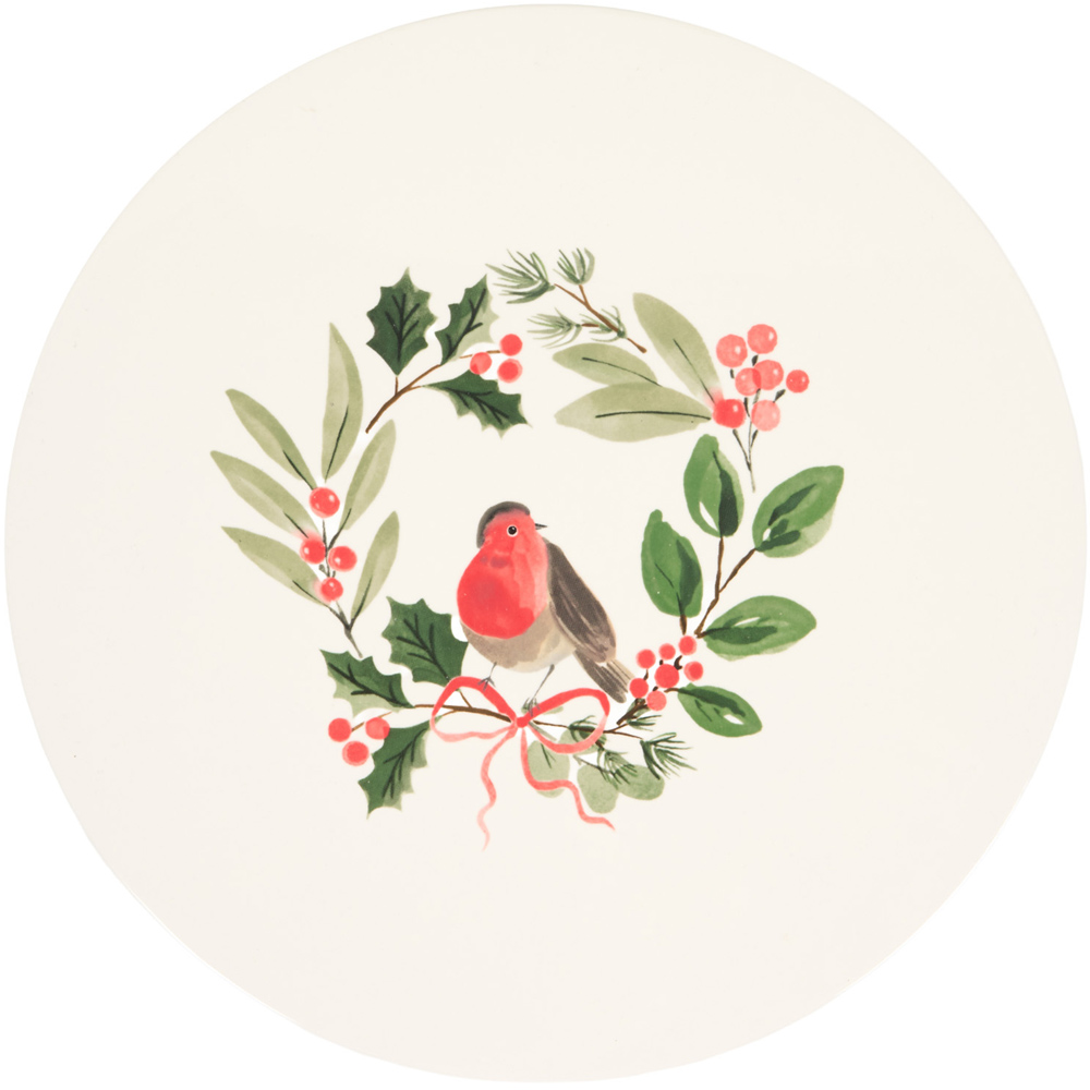 Festive Robin Cake Stand Cream Image 4
