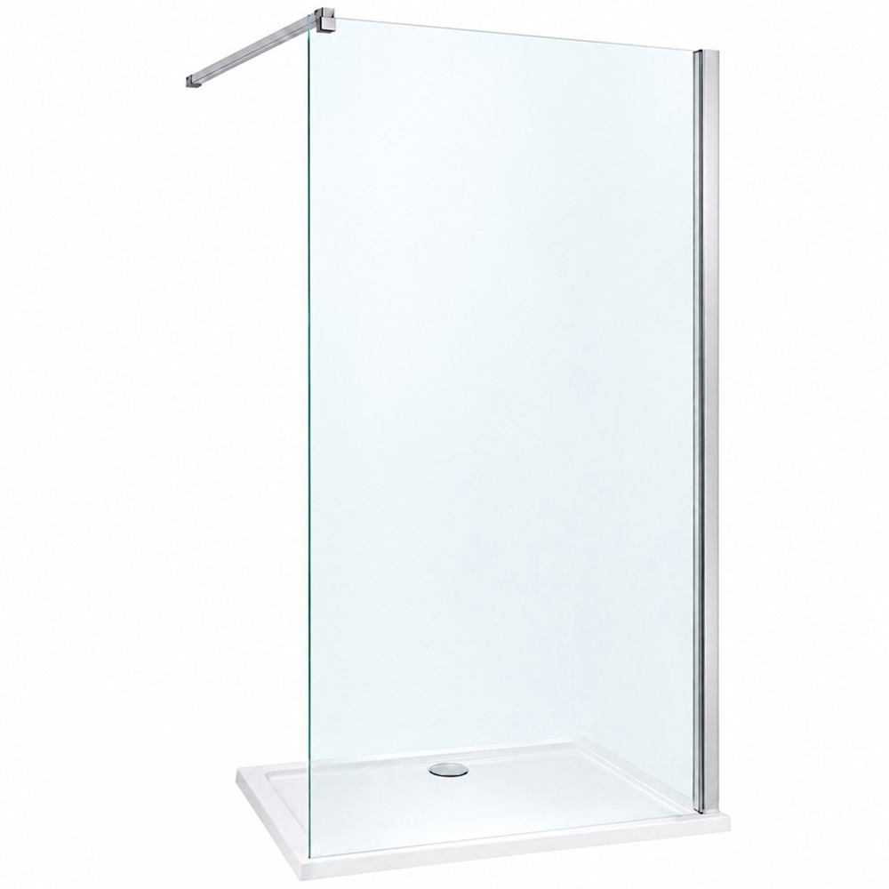 Stech Homes Walk-in Shower Screen with Shower Tray 1100 x 1900mm Image 1
