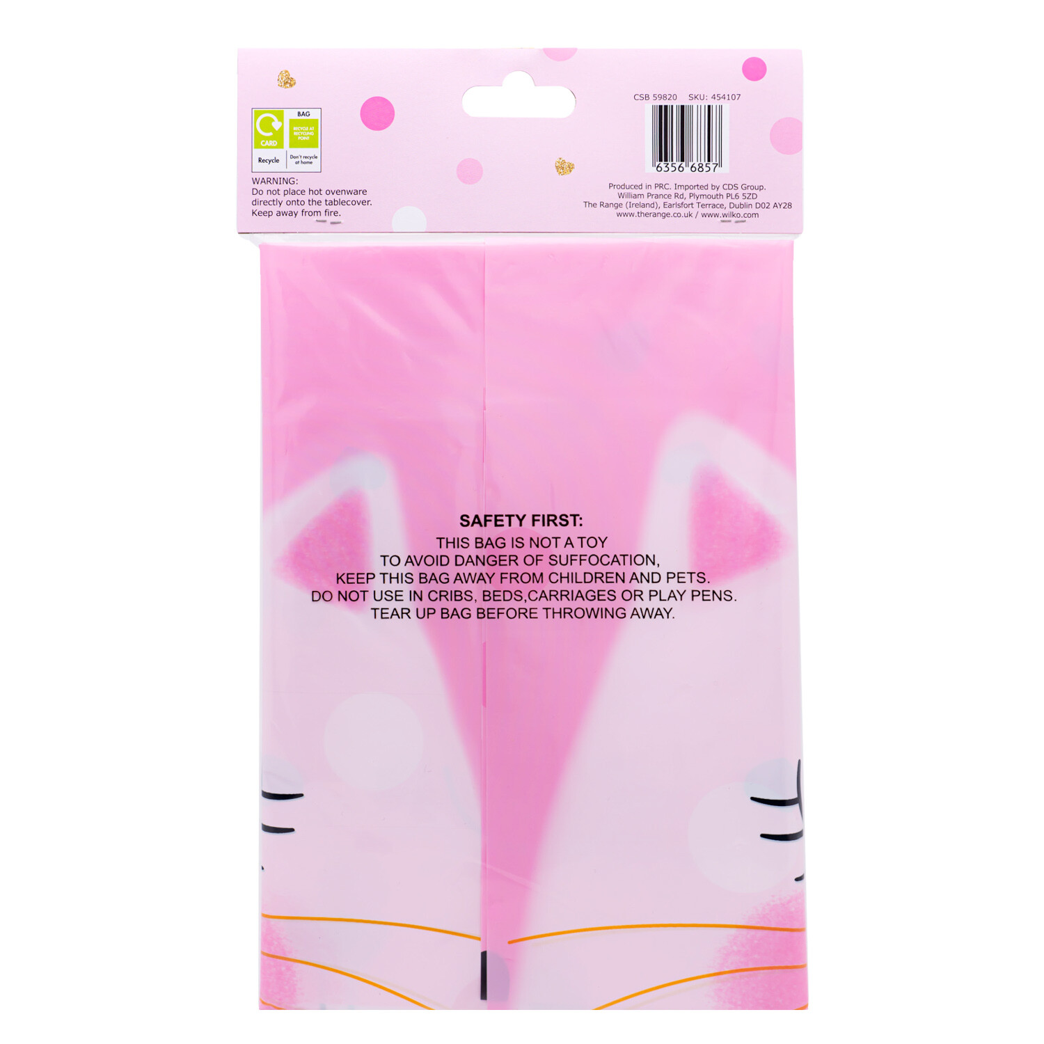 Kitten Party Reusable Table Cover Pink Image 2