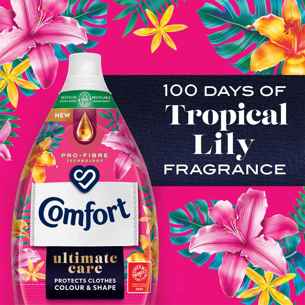 Comfort Ultimate Care Tropical Lily Fabric Conditioner 58 Washes Case of 6 x 870ml Image 4