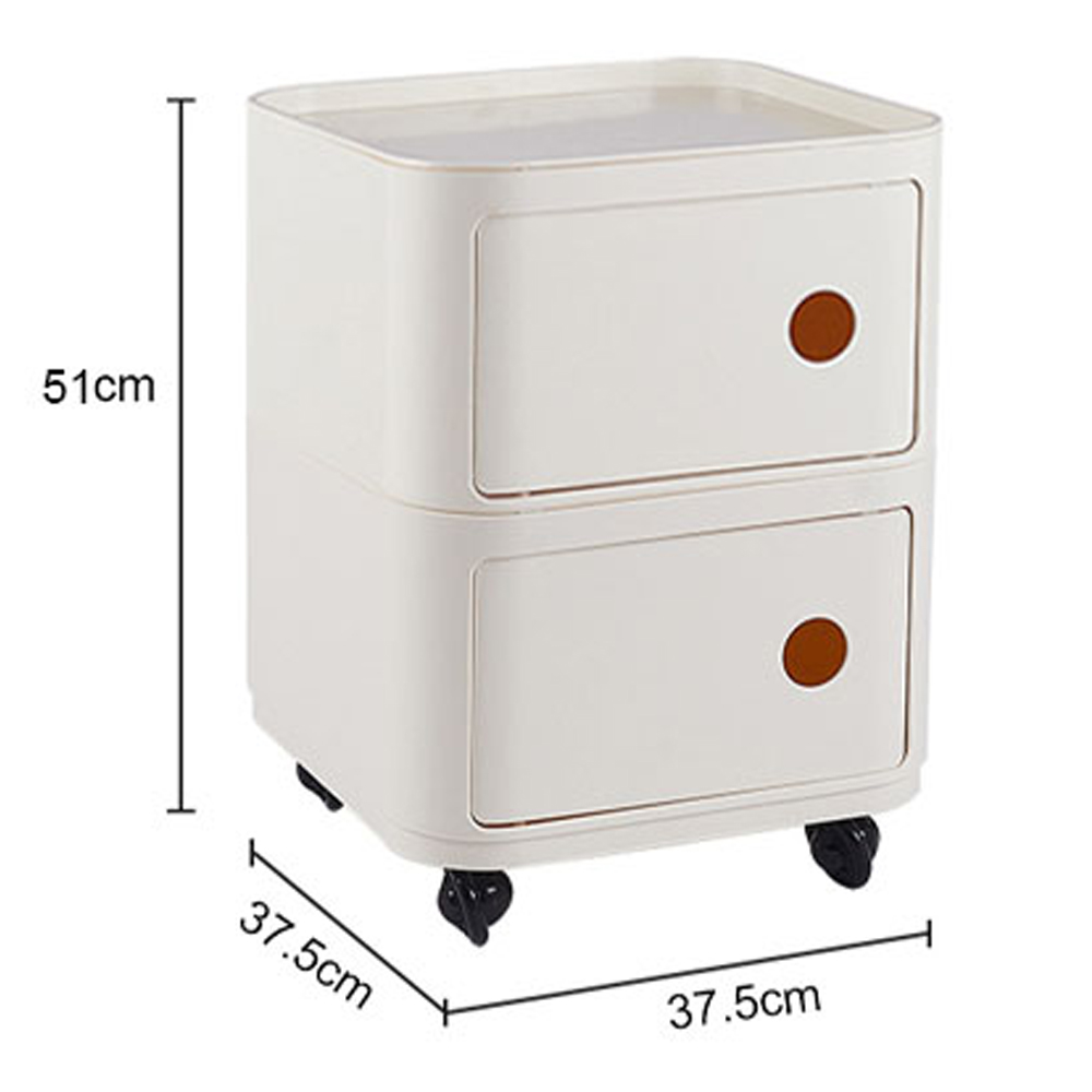 Living and Home 2 Tier White Square Plastic Storage Drawer