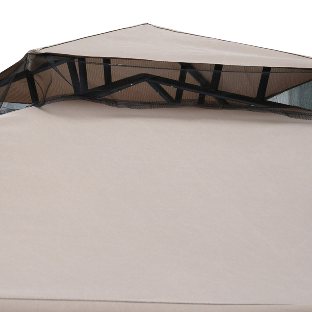 Outsunny 3 x 3m 2 Tier Taupe Gazebo Image 3