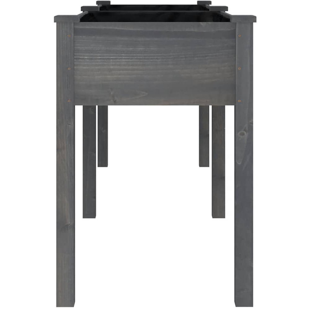 vidaXL Grey Fir Wood Garden Planter with Liner 76 x 203 x 53cm Image 4