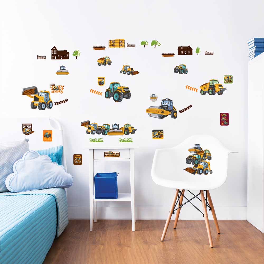 Walltastic JCB Digger Roller Dumptruck Wall Stickers Image 1