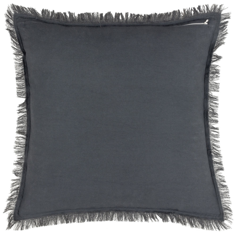 Yard Jaye Slate Velvet Fringed Cushion Image 3