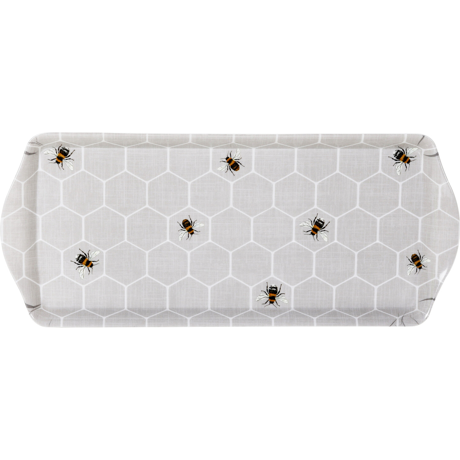 Honeycomb Bee Tray - Grey / Long Drinks Tray Image 1