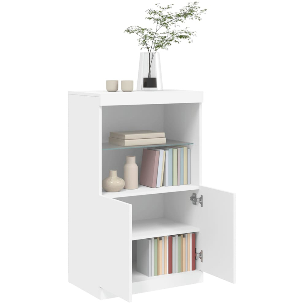 vidaXL 2 Door 2 Shelf White LED Sideboard Image 5