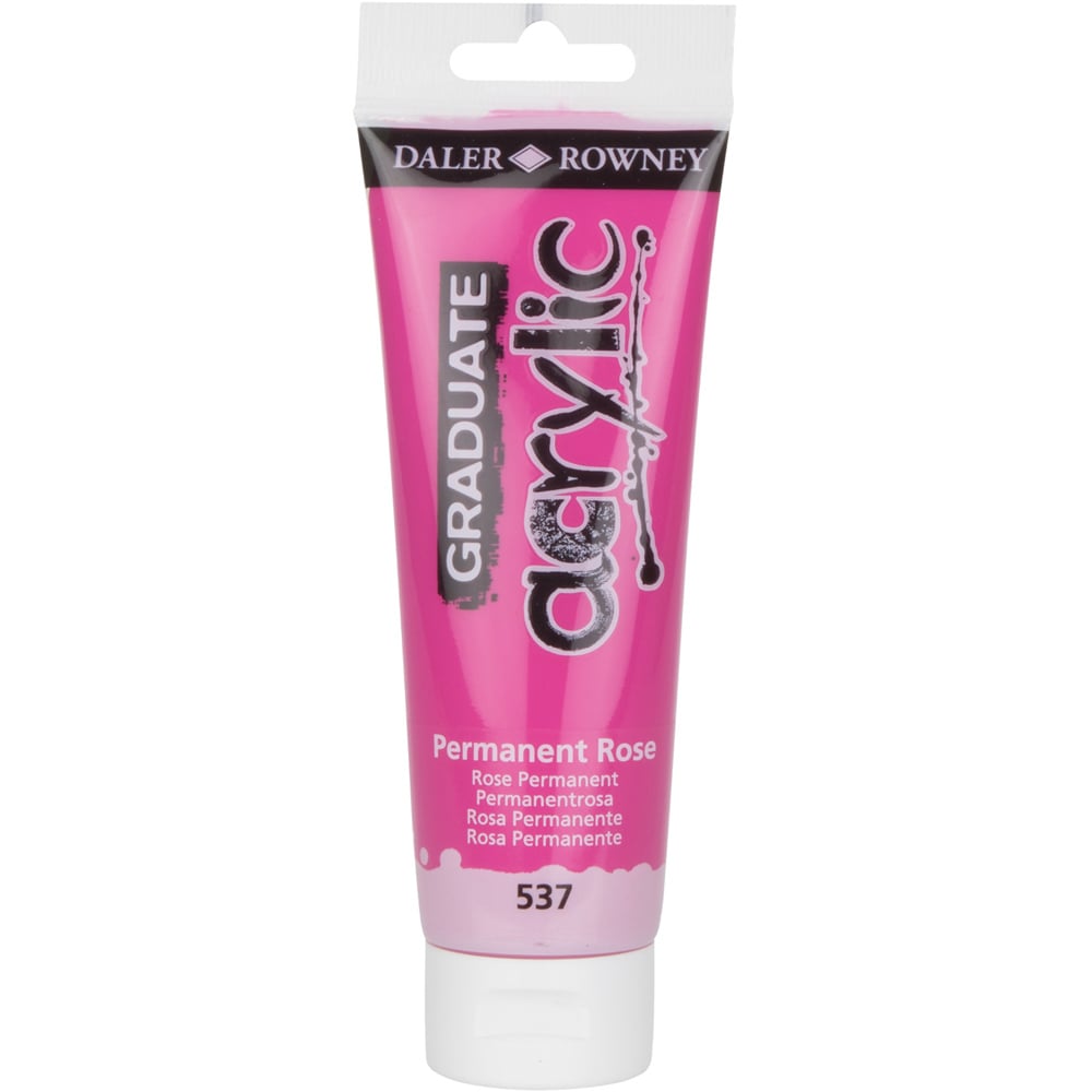 Daler Rowney Graduate Acrylic Paints 120ml - Permanent Rose Image