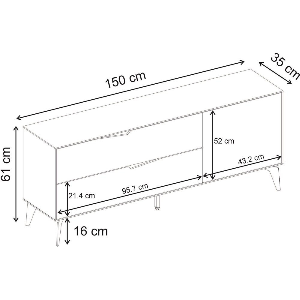 Decortie Jaden Single Door 2 Drawer Sandstone TV Unit Image 8