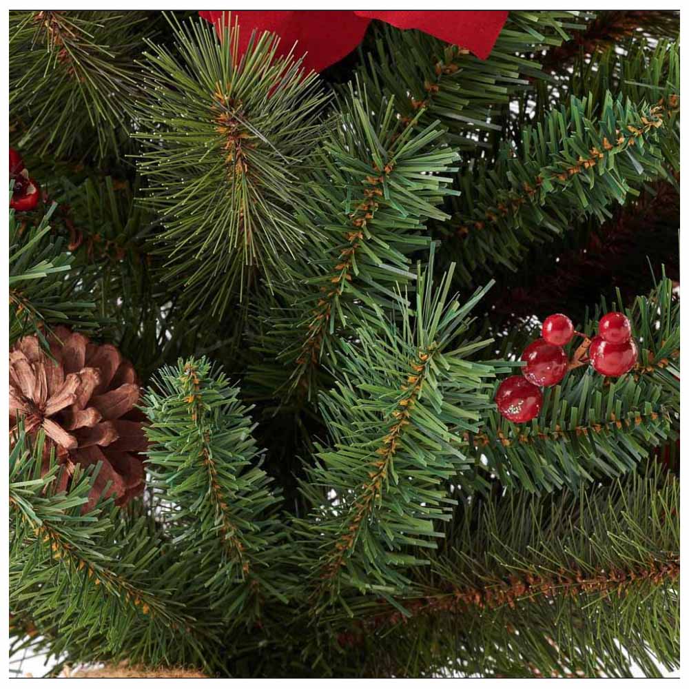 Wilko 3ft Poinsettia Decorated Artificial Christmas Tree Image 5