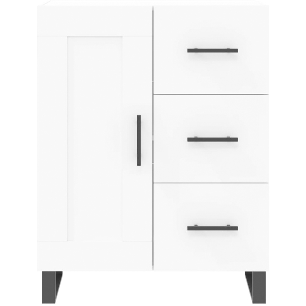 vidaXL Single Door 3 Drawer 3 Shelf White Highboard Image 8