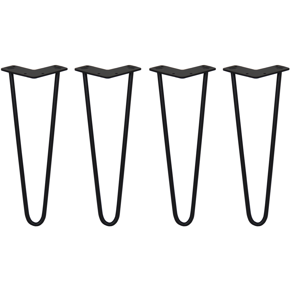 MonsterShop 2 Prong Black Hairpin Leg 356mm 4 Pack Image 1