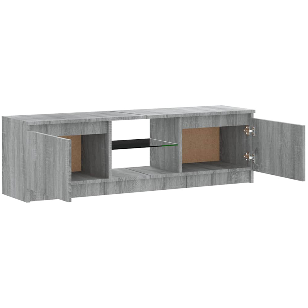vidaXL 2 Door 2 Shelf Grey Sonoma TV Cabinet with LED Lights Image 6