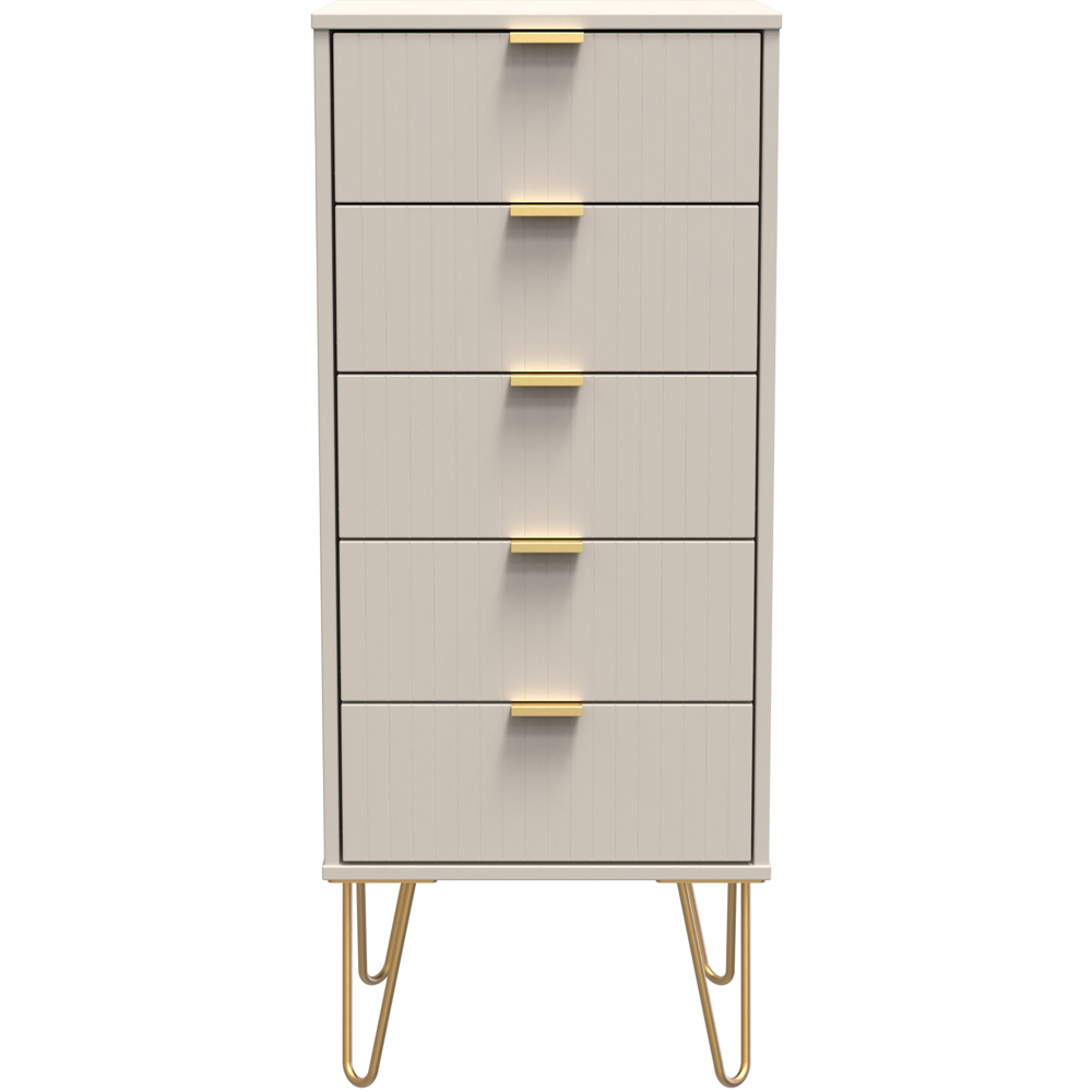 Crowndale Linear 5 Drawer Kashmir Matt Tall Chest of Drawers Ready Assembled Image 3