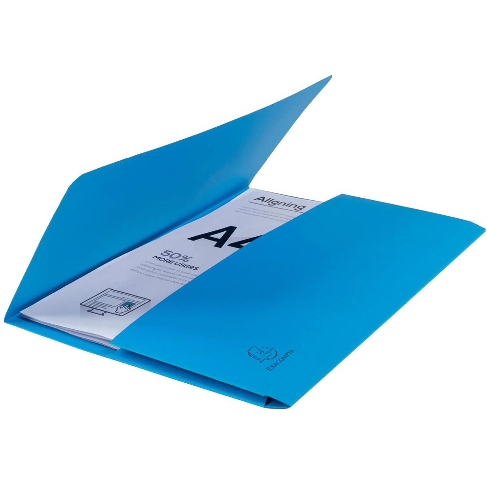 Exacompta Forever Light Blue Recycled A4 Document Wallet 10 Pack Image 2