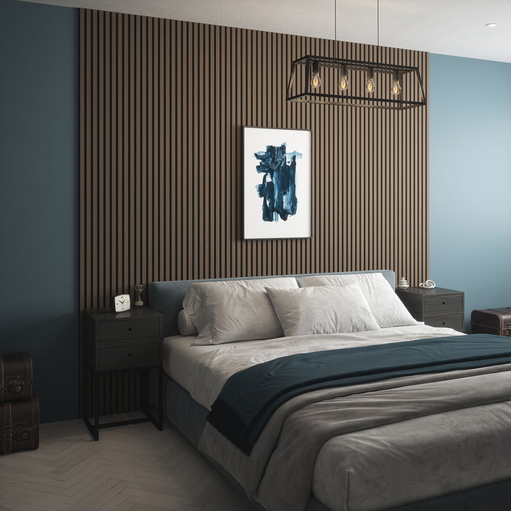 Kraus Easy Living Chestnut Acoustic Slat Wall Panel 240 x 60cm 5 Pack Image 3