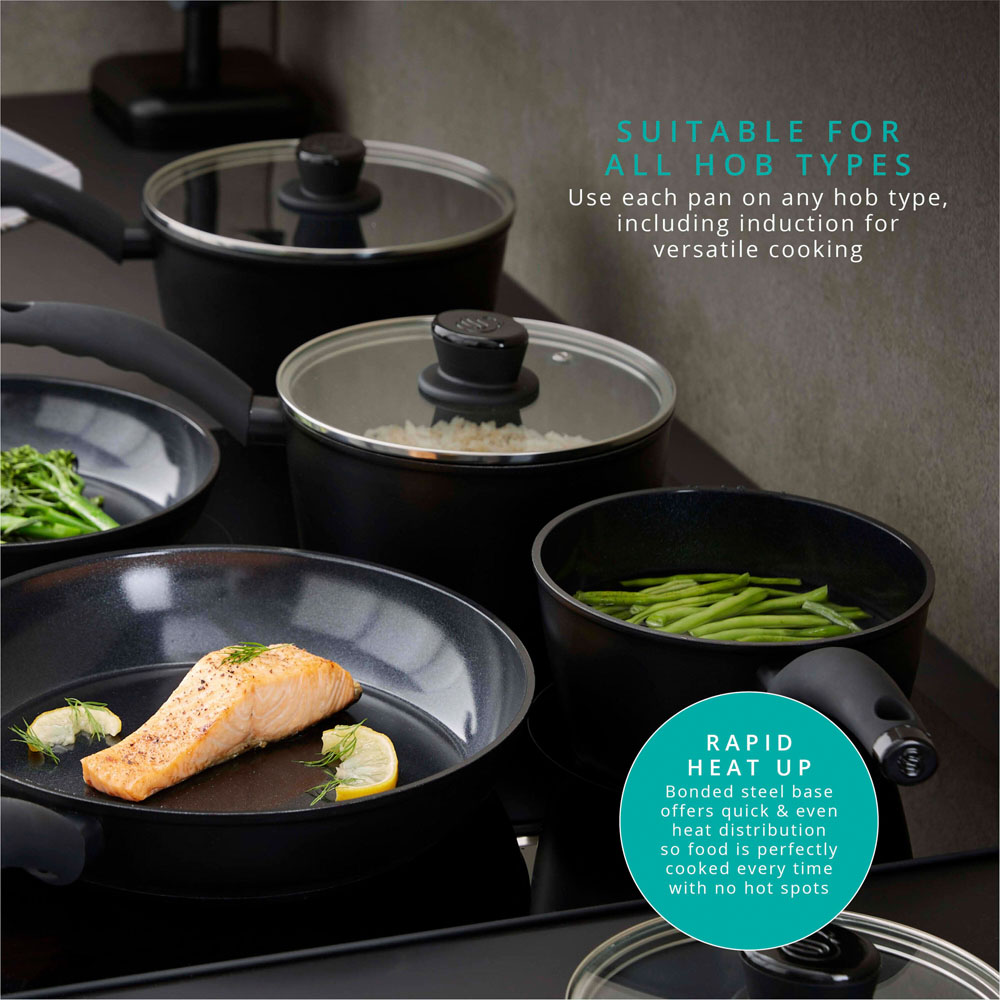 Swan Stealth 5 Piece Black Forged Aluminium Cookware Set Image 5