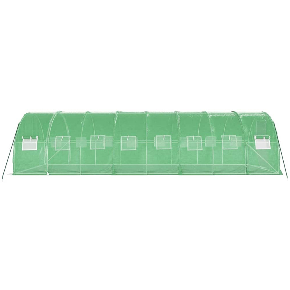 vidaXL Green Polyethylene Galvanised Steel Frame 26.2 x 9.8ft Greenhouse Image 4