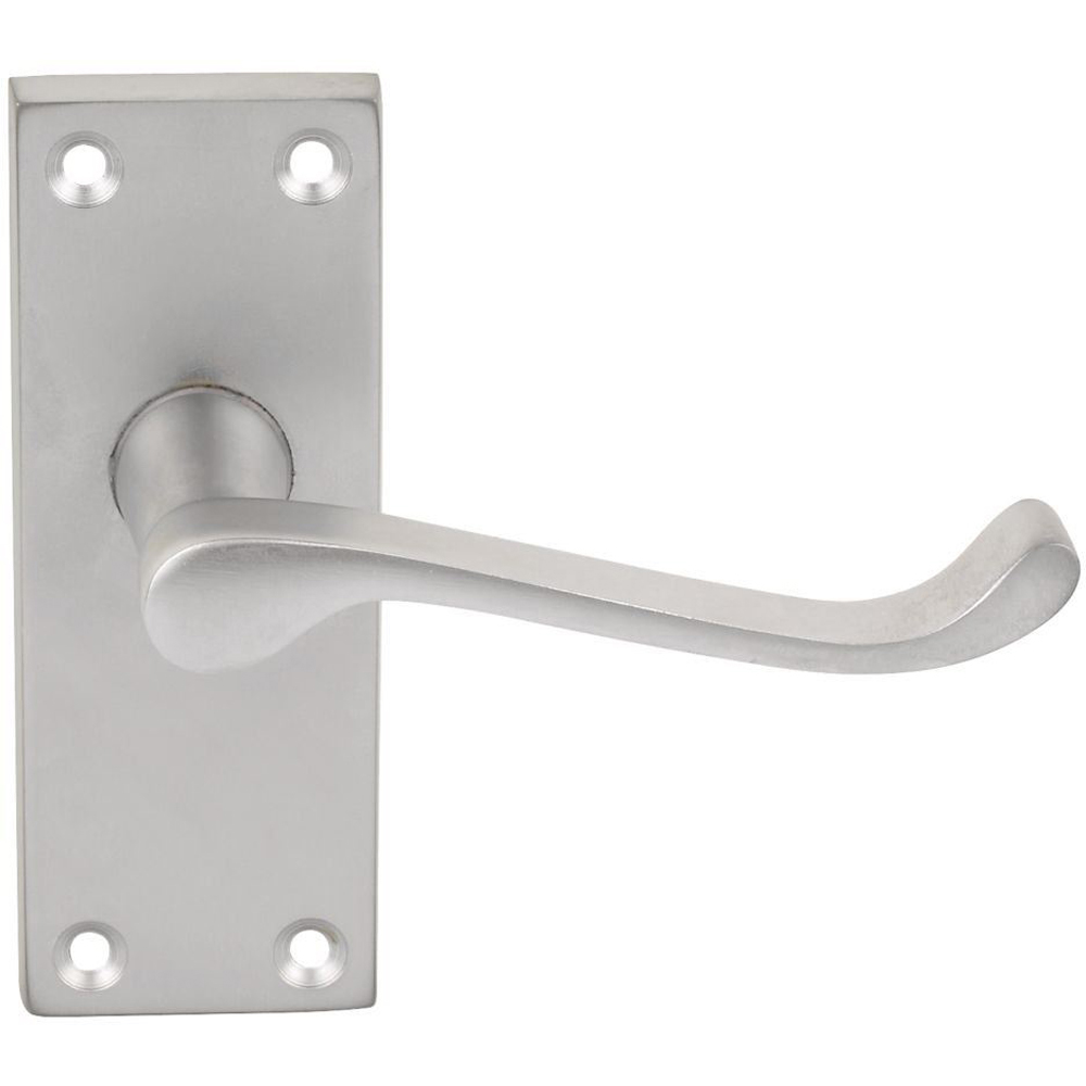 Golden Grace Satin Chrome Victorian Scroll Door Handle Set Image