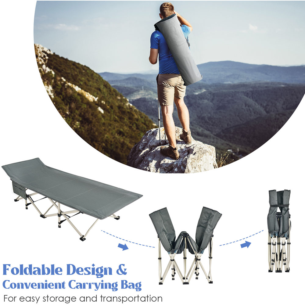 Costway Grey Portable Oversized Camping Bed with Bag Image 4