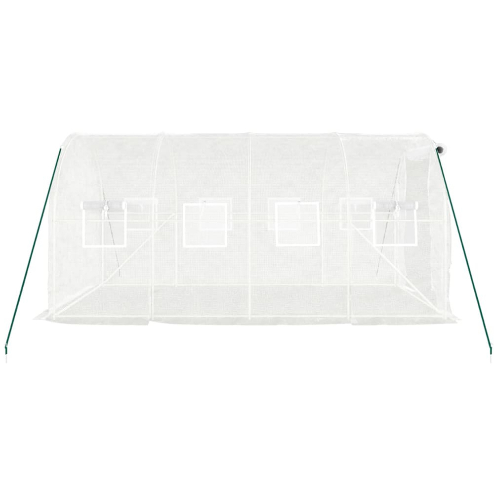 vidaXL White Polyethylene Galvanised Steel Frame 13.1 x 6.5ft Greenhouse Image 4