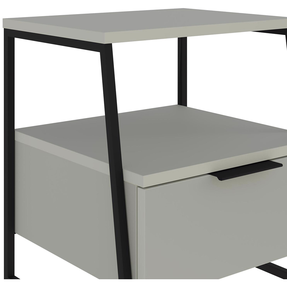 FWStyle Pal Single Drawer Ash Green Bedside Table Image 4