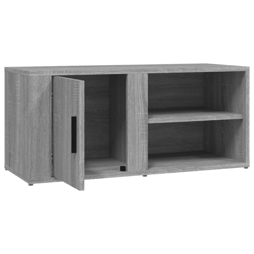 vidaXL Single Door 2 Shelf Grey Sonoma TV Cabinet Set of 2 Image 9