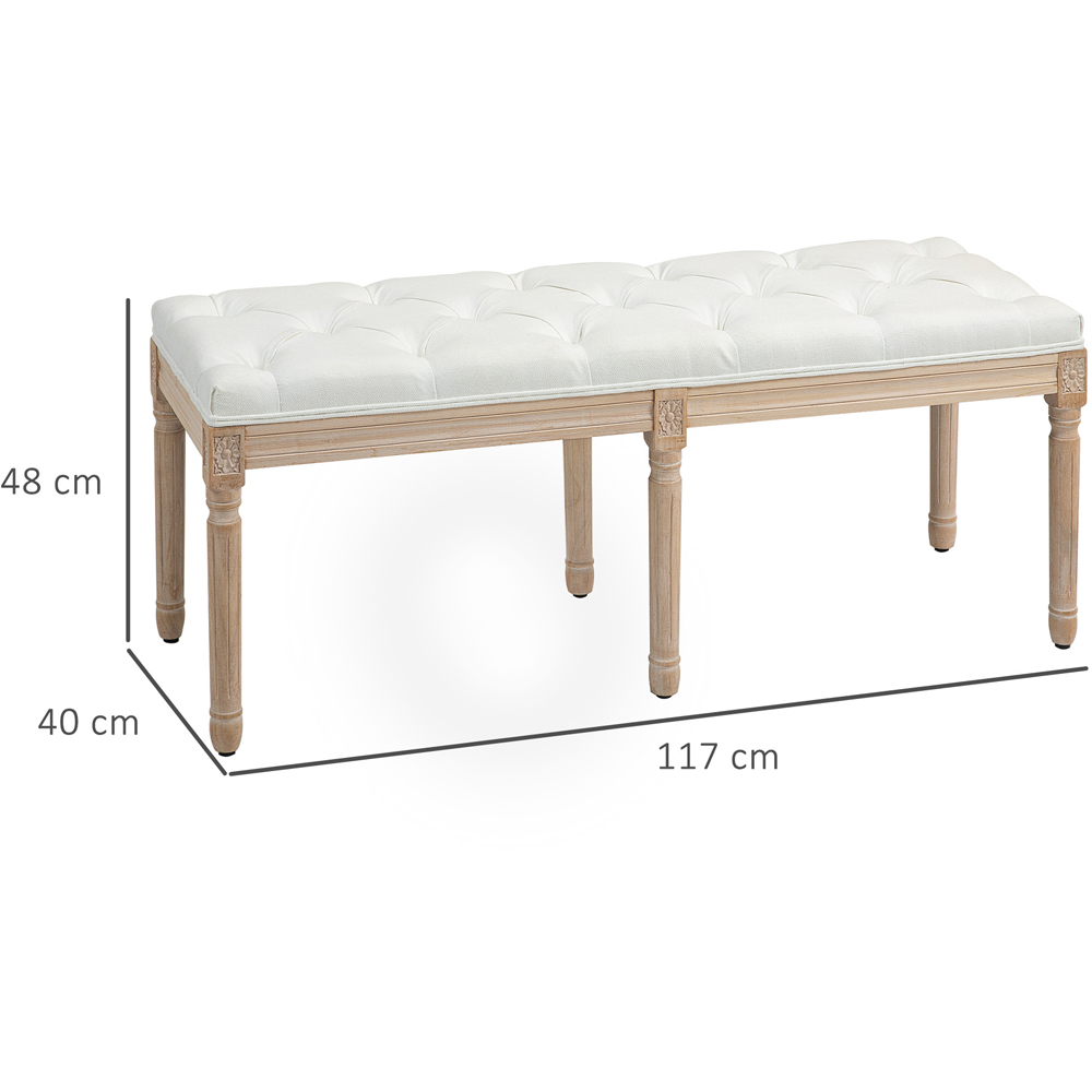 Portland Cream White Upholstered End of Bed Bench Image 9