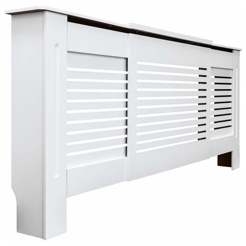 Jack Stonehouse Matt White Horizontal Line Radiator Cover Adjustable Image 1