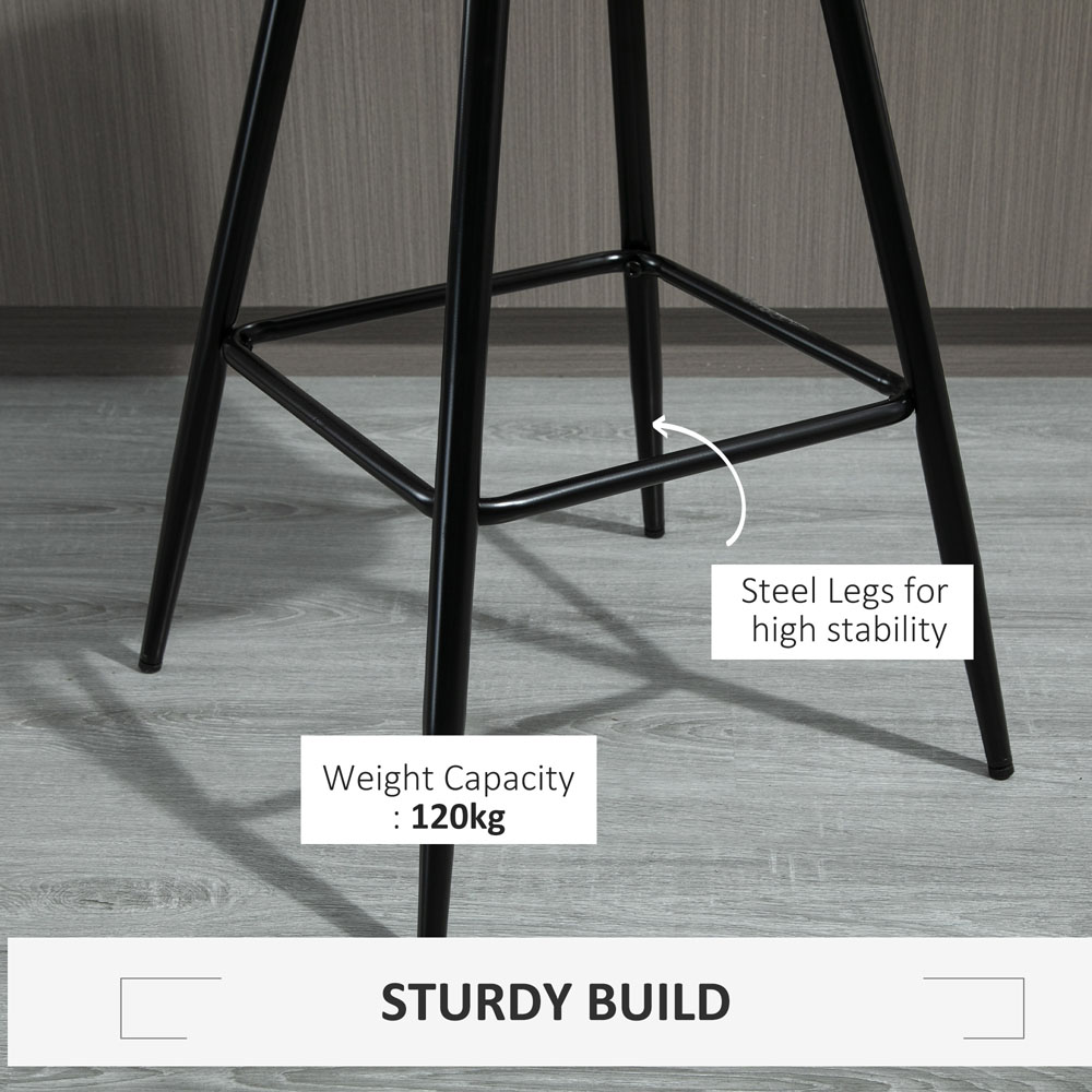 Portland Grey Velvet Touch Bar Stool Set of 2 Image 6