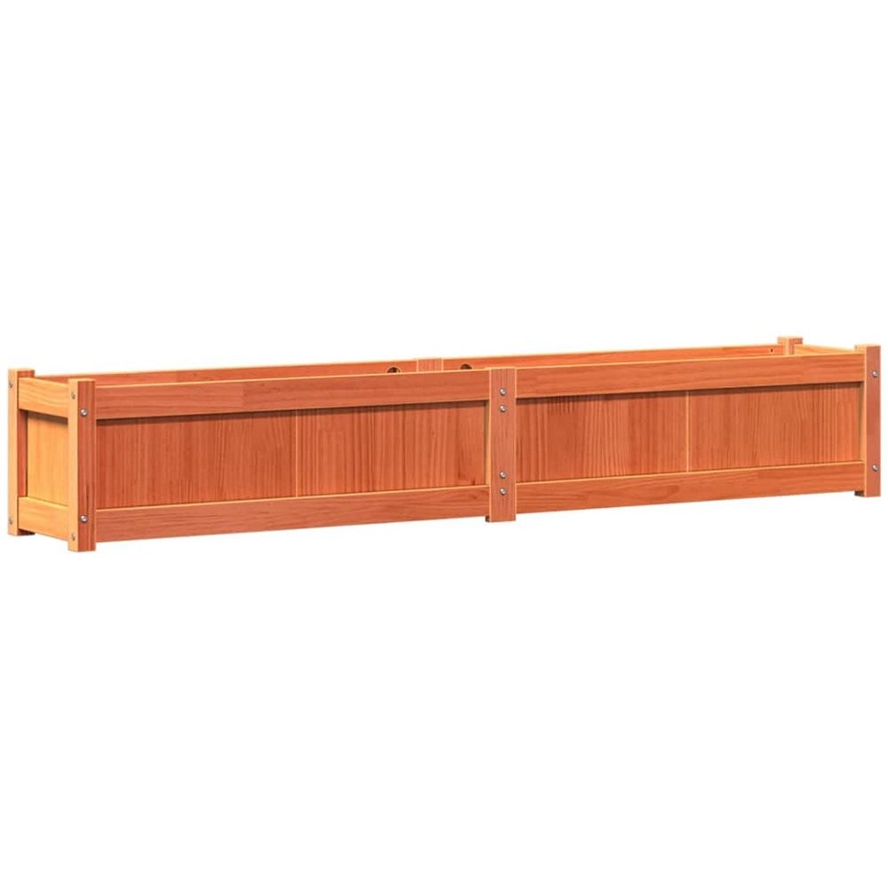 vidaXL Brown Pine Wood Garden Planter 31 x 180 x 31cm 2 Pack Image 7