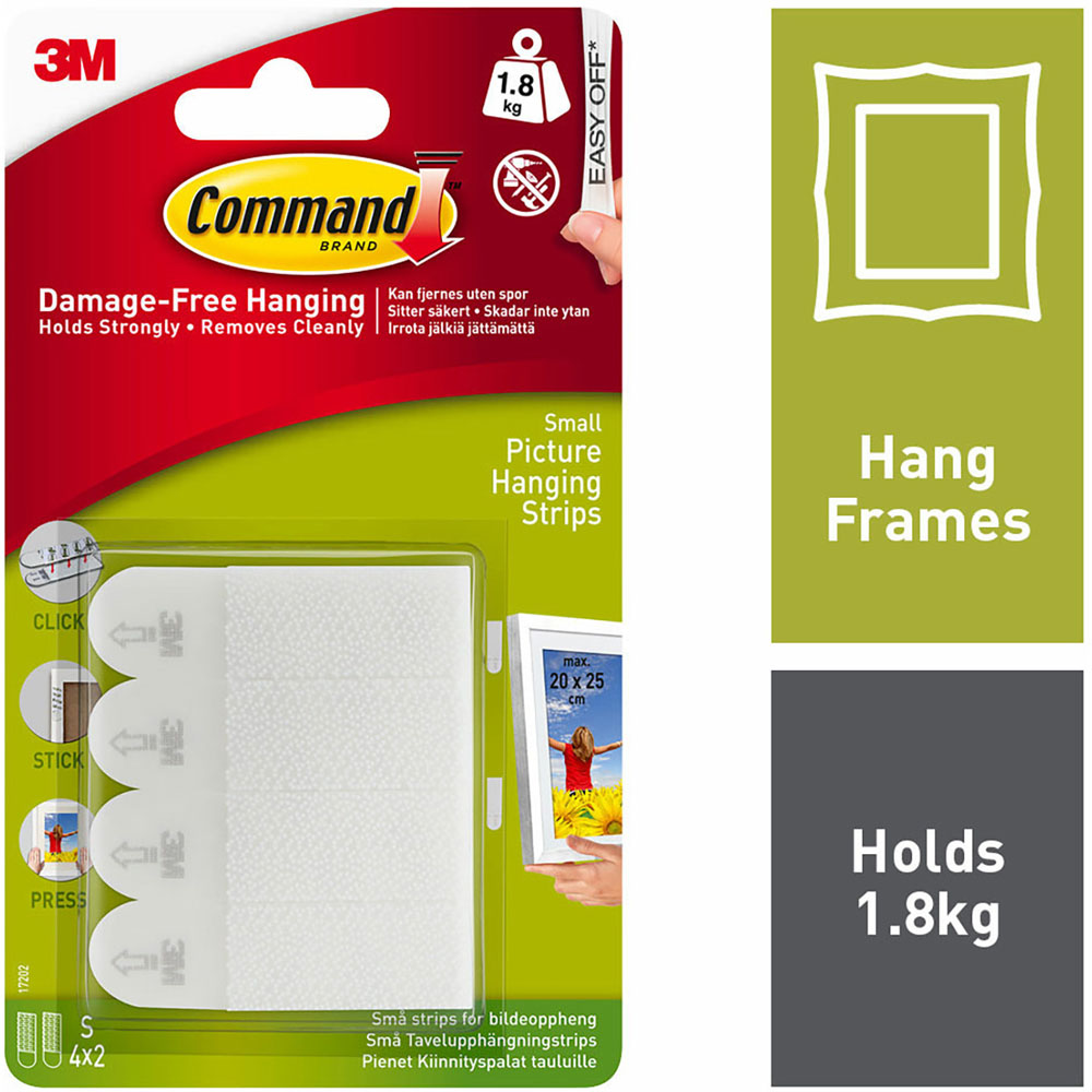 Command Damage Free Small Picture Hanging Strip 8 Pack Image 2
