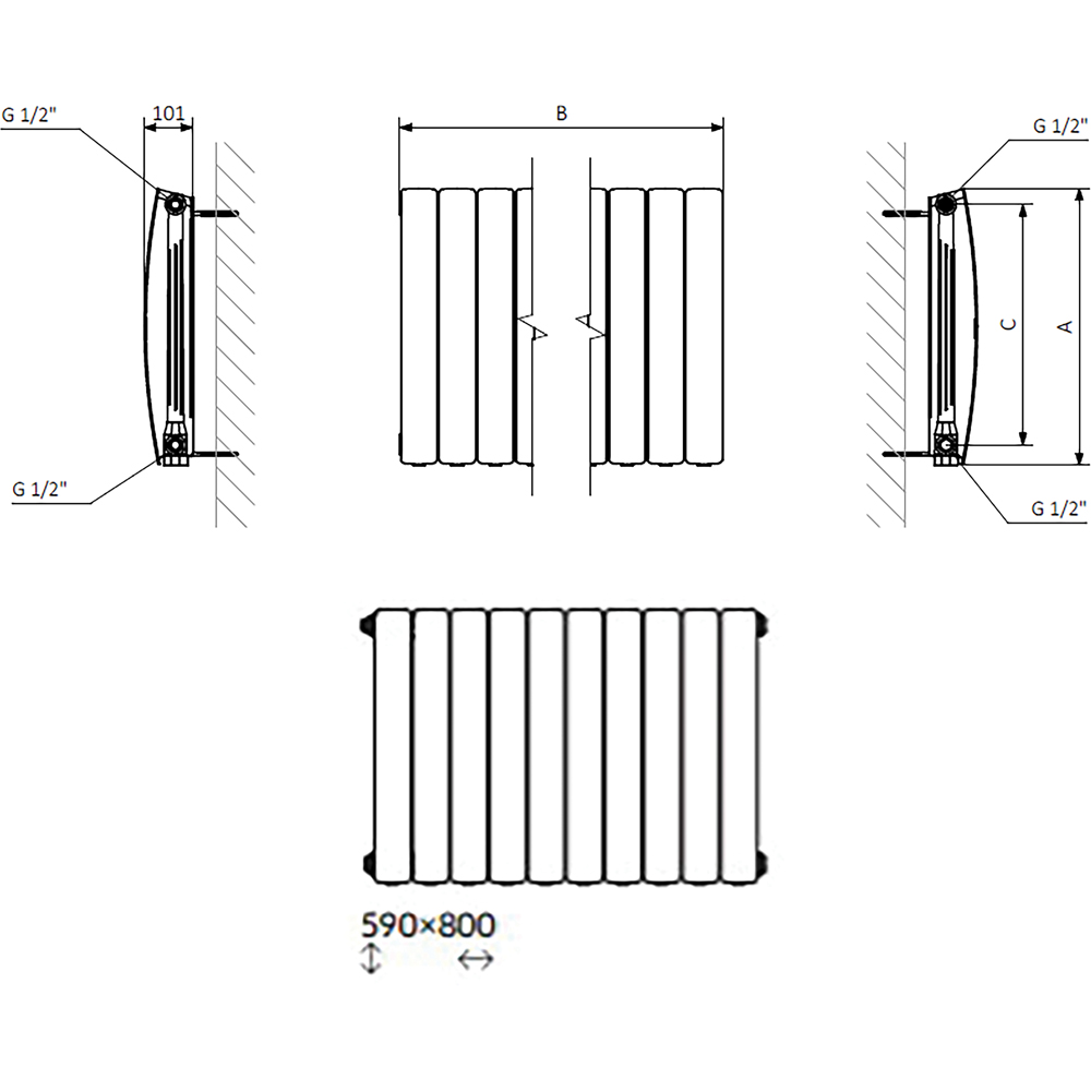 Terma Bergamo Wi-Fi Graphite Grey Electric Radiator 1200W 590 x 800mm Image 9