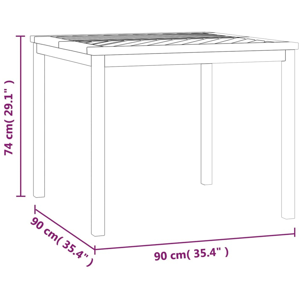 vidaXL 4 Seater Brown Wooden Garden Dining Table Image 7