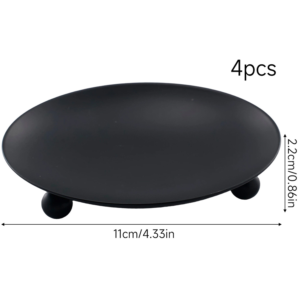 Living and Home Black Iron Round Candle Holder Set of 4 Image 8