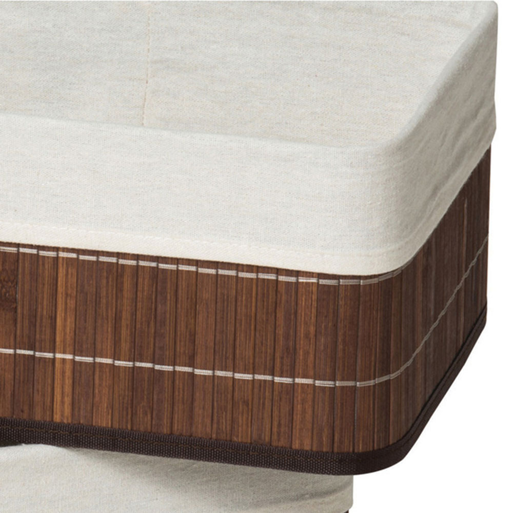 Premier Housewares Kankyo Dark Brown Bamboo Storage Box 2 Pack Image 4