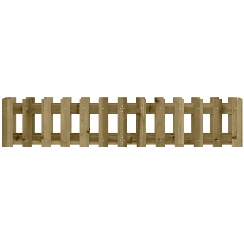 vidaXL Natural Impregnated Pine Wood Fence Design Raised Garden Bed 30 x 30 x 150cm Image 4