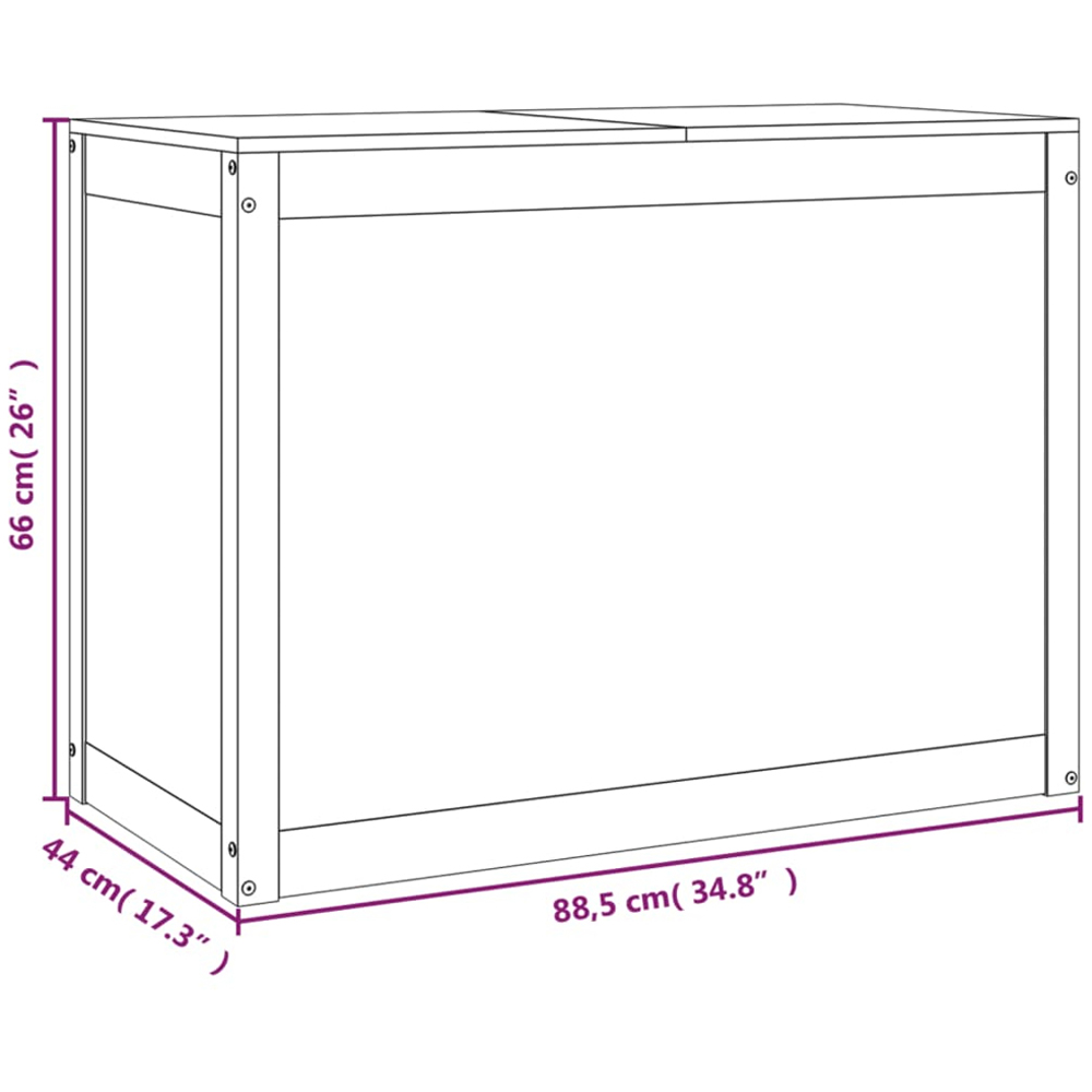 vidaXL Solid Pine Wood Laundry Basket 88.5 x 44 x 66cm Image 8