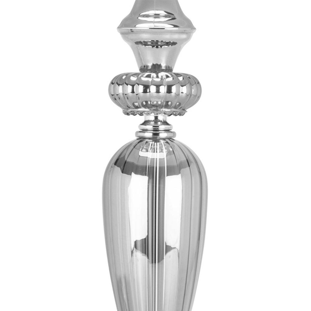 Pewter Smoked Silver Table Lamp Image 4