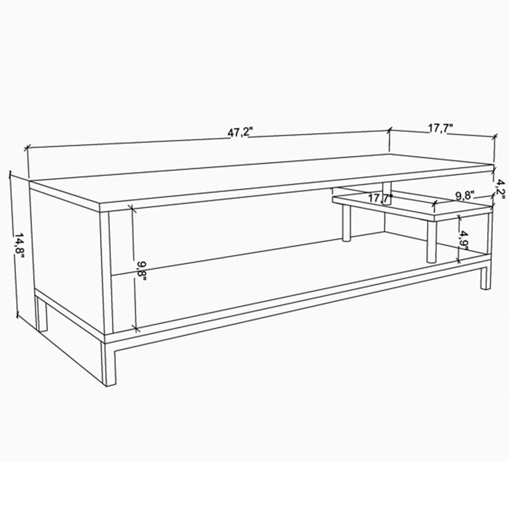 Decorotika Reilly 2 Shelf White TV Unit Image 6